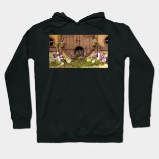 George the mouse in a log pile house - twins Hoodie